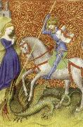 Saint George Slaying the Dragon,from Breviary of john the Fearless unknow artist